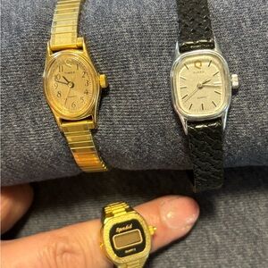 Vintage Timex Gold and Silver Women's Watch trio